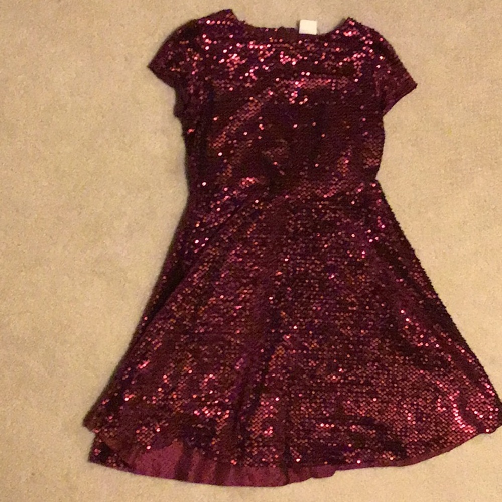 Zara girls collection red sequin party dress